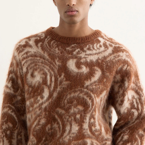 Pull en mohair pour homme, look élégant et tendance, hiver, haute qualité, doux, confortable, col rond, logo sur le devant - Product Image 2