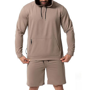 Nouveau deux pièces manches longues à capuche Shorts Set hommes respirant survêtements surdimensionné à capuche ensemble hommes vêtements - Product Image 4