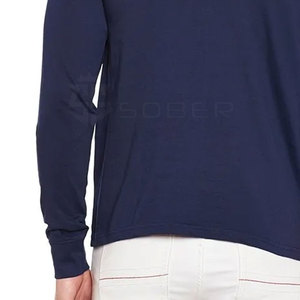 Meilleure vente : T-shirts à manches longues pour hommes, logo personnalisé, haute qualité, séchage rapide, respirant, tissu tricoté 180g polyester/coton - Product Image 6