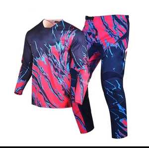 Equipo de equitación para motocross, tejido de punto de poliéster, manga larga, Ajuste Recto, ropa de ciclismo todoterreno, transpirable, de secado rápido para hombres - Product Image 1