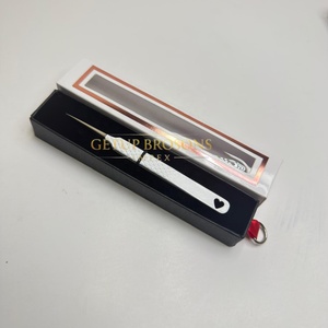 Pince à épiler GETUP BROSONS IMPEX en acier inoxydable à pointe lisse blanche, anti-magnétique, anti-statique, préhension parfaite, 10 mm - Product Image 2