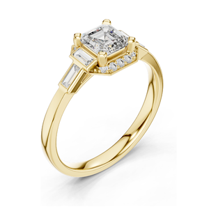 แหวนเพชรทรง Asscher ขนาด 0.78 กะรัต สำหรับผู้หญิง ความใส VVS-VS สี EF มีให้เลือกทั้งทองชมพู ทองเหลือง ทองขาว และเงิน 925 - Product Image 5