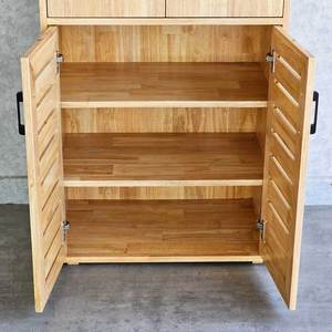 Mueble Moderno para Zapatos de Madera de Caucho de 60x40x100cm, Convertible, para Sala de Estar, KG68074 - Product Image 4