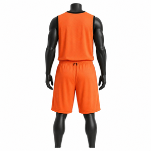 Uniforme de Baloncesto Personalizado para Hombre, Naranja, Transpirable, de Malla, Sublimado, Pantalones Cortos Deportivos para Equipo, Diseño de Verano OEM - Product Image 2