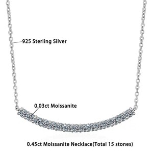 925 argent Sterling Moissanite collier à facettes diamant beau collier pendentif personnalisé fabrication de bijoux pour cadeau de mariage - Product Image 3