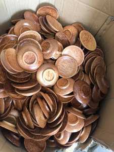 Tazón de servicio de madera de coco sostenible y duradero para ensaladas, desechable ecológico para decoración de cocina o comedor - Product Image 2