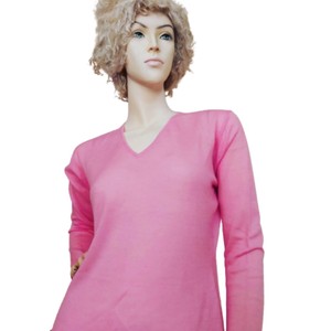 Suéter de cachemira ligero con cuello de pico para mujer, 100% - Product Image 1