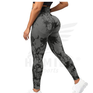Mallas de Yoga para mujer personalizadas de alta calidad 2024, pantalones ajustados de patrón sólido con cierre de cintura elástica - Product Image 4