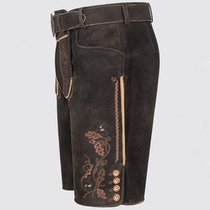 กางเกงขาสั้นหนังบาวาเรียสไตล์สตรีทแวร์มีลวดลายตกแต่งผ้าแคนวาสดีไซน์ตามสั่ง - Product Image 4