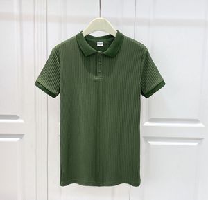 Camiseta de Verano para Hombre, Personalizada con Logotipo OEM, de Tejido de Rizo, Transpirable, Ajustada, de Manga Corta, Cuello en V, a Rayas, Informal, Talla Grande - Product Image 3