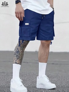 Pantalones Cortos Cargo de Punto para Hombre, con Botones, 100% Algodón, Transpirables, de Secado Rápido, con Múltiples Bolsillos, Estilo Urbano, Duraderos, para Verano, OEM, ODM - Product Image 4