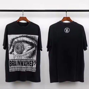 T-shirt en coton avec patch brodé Hip Hop, 100% coton, haute qualité, logo personnalisé, respirant, écologique, best-seller, prix raisonnable - Product Image 3