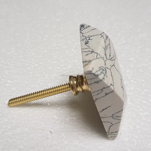 Poignées et boutons de porte de tiroir en résine blanche moderne, faits à la main, pour cuisine, salle de bain, commode, armoire - Product Image 1