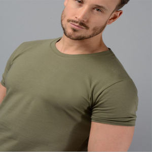 T-shirt long coupe ajustée pour homme 2022-Ourlet incurvé, coupe musclée, 95% coton, 5% élasthanne, vêtements de sport - Product Image 5