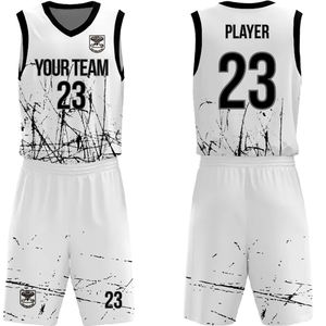 Maillot de basket-ball réversible à sublimation personnalisée OEM Short chemise vêtements de basket-ball pour hommes uniforme de basket-ball de l'équipe d'entraînement à séchage rapide - Product Image 4