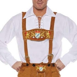 Pantalones Cortos Bávaros de Cuero Antiguo para Hombre, al por Mayor, Cortavientos, Transpirables, de Piel de Vacuno y Ante, para Oktoberfest - Product Image 5