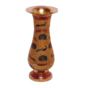 Multi Color <b>Engraving</b> Brass Flower <b>Vase</b> With Red Paint And Gold Finished For Home Decor High Quality Flower <b>Vase</b> - Product Image 5