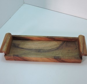 Bandeja Moderna Premium de Madera Maciza con Textura Natural, Ecológica y Multifuncional para Servir Alimentos, Bebidas y como Decoración - Product Image 1