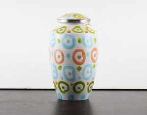 Magnifiquement anneaux nuances grande urne artisanale pour cendres humaines adulte-belles urnes de crémation commémoratives-boîte de cendres adultes - Product Image 4