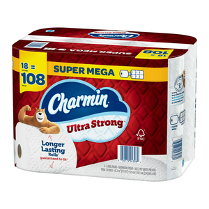 Charmin-Ultra Strong <b>Toilet</b> Paper 18 Super Mega <b>Rolls</b> 363 Sheets Per <b>Jumbo</b> <b>Roll</b> Soft and Flushable - Product Image 2