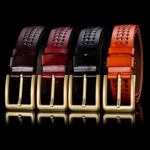 Ceinture en cuir de luxe pour hommes, vente en gros de couleur, ceinture en cuir occidentale complète, 2023 - Product Image 6