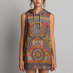 Sudadera con capucha sin mangas con estampado personalizado para mujer, Otoño Invierno, logotipo frontal, tejido de lana transpirable ecológico, ropa deportiva para correr - Product Image 2