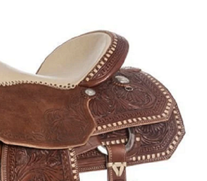 Sillín occidental de caballo de cuero de búfalo de cuero genuino de calidad superior para carreras de barriles y equitación con tamaños personalizados - Product Image 5