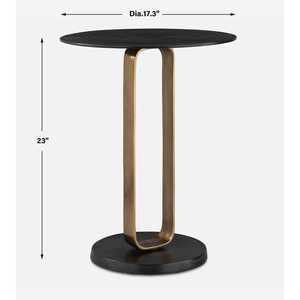 Table d'appoint décorative sur pied avec finition noire - Product Image 6