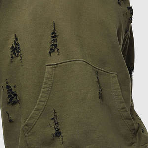 Sweat à capuche décontracté et déchiré au design moderne, coupe confortable, idéal pour la superposition, les voyages, le sport et la mode quotidienne. - Product Image 6