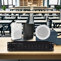 Système Pa Haut-parleur de plafond Système Pa complet avec mélangeur, amplificateur, haut-parleurs, microphones radio et Flight Case