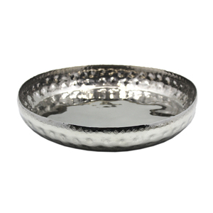 Bol de service de forme ronde en métal de qualité de lavage noir ourlé pour la décoration de cuisine et de table - Product Image 2