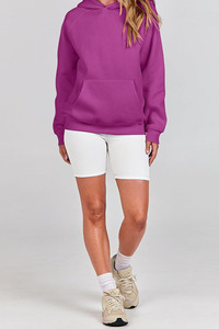 Fabricant de sweats à capuche surdimensionnés pour femmes avec logo personnalisé, en coton épais, brodés, sans cordon - Product Image 3