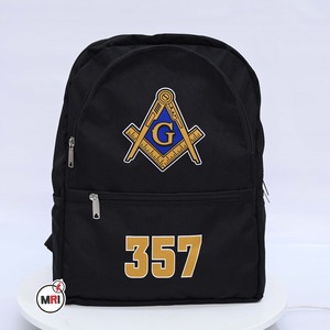 High Quality 2025 Hot Sale New Design Black Masonic Baseball Backpack Gold and Black Color Embroidery Logo For Travel <b>Bag</b> - Product Image 1