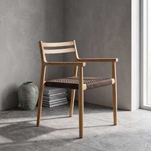 Modern <b>Garden</b> <b>Chairs</b> Outdoor Solid Teak Wood Armchair Woven Rope Seat Patio Furniture Hotel Resort Villa Project Wholesale - Product Image 1