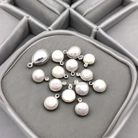 Connecteur à simple attache en argent sterling 925 plaqué or et argent, forme ronde, pour perle naturelle de 10 mm