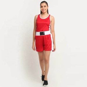 Ensemble de boxe pour femme, uniforme de kick-boxing, extensible, séchage rapide, respirant, short et haut, prix de gros, vêtements de sport athlétiques - Product Image 2