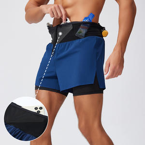 Pantalones cortos de entrenamiento para hombre 2 en 1, pantalones cortos de entrenamiento de maratón de doble capa con bolsillos para correr baloncesto al aire libre - Product Image 4