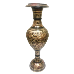 High Quality Brass <b>Vintage</b> Arabic Flower <b>Vase</b> Engraved With Polish Finished For Tabletop Home Decor And Table Decoration - Product Image 1