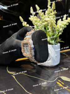 Montre Iced Out pour homme, cadran carré en verre, cadran Thoren et diamants Moissanite VVS complets, mouvement mécanique automatique - Product Image 4