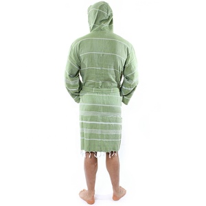 Albornoz Pestemal Turco Unisex de Lujo, Tejido, 100% Algodón, con Capucha, a Rayas, Talla Grande, Elegante, de Secado Rápido y Transpirable - Product Image 5