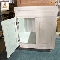 Proyek Kabinet Wastafel Dapur Kamar Mandi Model Standar Amerika VAN24 Warna Abu-abu Kayu Solid MDF Plywood Pintu Shaker