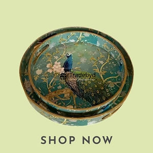 Tradebyd Luxury MDF <b>Wooden</b> Tray Premium <b>Decorative</b> Tray <b>for</b> Snacks Coffee and Dining Use - Product Image 2