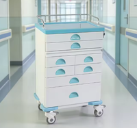 Chariot d'urgence médicale pour hôpital, chariot de distribution de médicaments haute capacité avec 6 tiroirs
