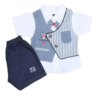 ชุดสูทเด็กชายแรกเกิด 2 ชิ้น - สีฟ้า - Product Image 4