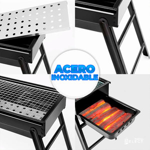 เตาปิ้งย่างไฟฟ้าพับได้แบบพกพา ปรับความสูงได้ วัสดุเหล็กกล้าคาร์บอน สำหรับบาร์บีคิวกลางแจ้ง - Product Image 2