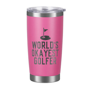 Bouteille d'eau en acier inoxydable personnalisée pour golfeur 20 oz Vaisselle de terrain de golf Cadeau Tasse à vide isolée IVA-C-T-2 - Product Image 1