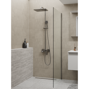 HERA Rainshower System with Single-lever Shower Mixer <b>Set</b> 8303 Gun Metal <b>Square</b> Rain Shower Head - Product Image 6