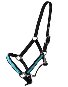 Customized ODM Nylon Horse <b>Tack</b> Nylon Padded Adjustable Halter Rhinestones Rope, Padded English Saddle Halters From India - Product Image 3