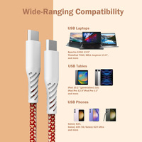 Kabel USB Bersertifikasi MFI 60W Pengisian Cepat untuk iPhone iPad dengan Pelindung PVC dan Kulit PU Terjalin, Tersedia dalam Stok