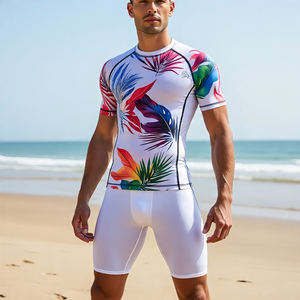 High Quality <b>Men's</b> Workout Fitness T-Shirt Breathable Compression Sublimation Rash Guard Gym Printed <b>Mens</b> Compression Shirts - Product Image 2